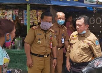 Bupati Al Haris Pimpin Penertiban PKL Berjualan di Pasar Bawah