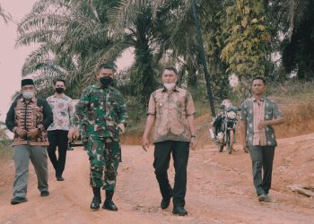 Wabup Hairan Bersama Dandim 0419/TJB, Tinjau Lokasi Pelaksanaan TMMD Ke-113 Tahun 2022