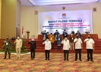 Pj.Gubernur Hadiri Rapat Pleno Penetapan Calon Terpilih Pilgub Jambi