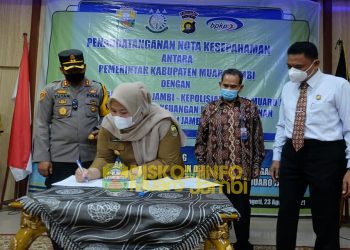 Bupati Masnah Lakukan Penandatanganan Nota Kesepahaman dengan Kejari Muaro Jambi 