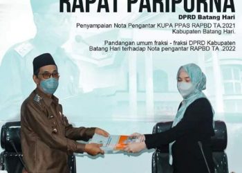 DPRD Batanghari Paripurna penyampaian Nota Pengantar KUPA PPAS RAPBD TA. 2021