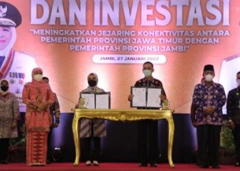 Wagub Jambi Tanda Tangani MoU Misi Dagangan dan Investasi dengan Jatim