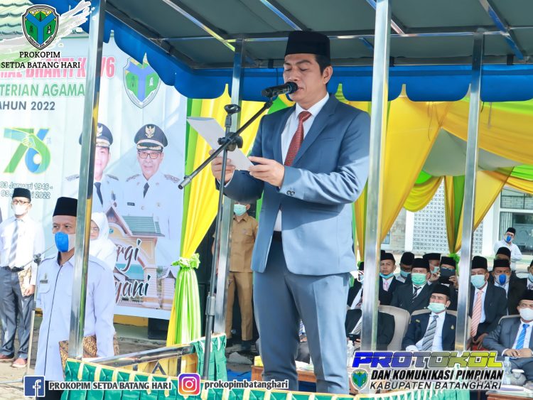 Bupati Batanghari Pimpin Upacara HAB Ke-76 Kementerian Agama RI