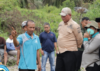 Wabup Hairan Tinjau Kondisi Jembatan di Desa Lubuk Bernai