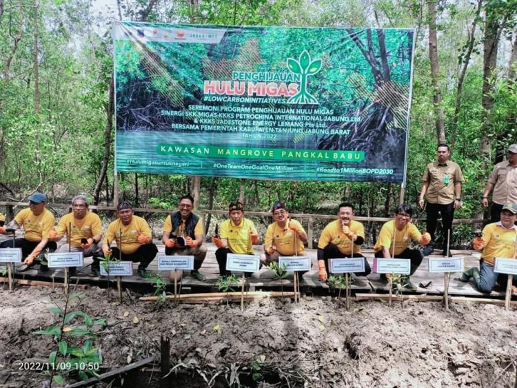 Bupati Anwar Sadat Hadiri Kegiatan Program Penghijauan Hulu Migas di Kawasan Mangrove Pangkal Babu