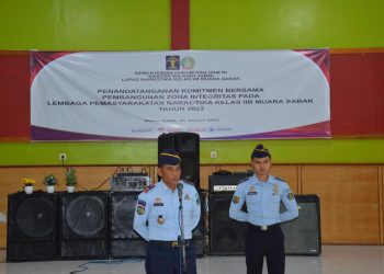 Lapas Narkotika Muara Sabak melaksanakan Pencanangan Zona Integritas (ZI) dan Penandatanganan Komitmen Bersama Mempertahankan WBK Menuju WBBM