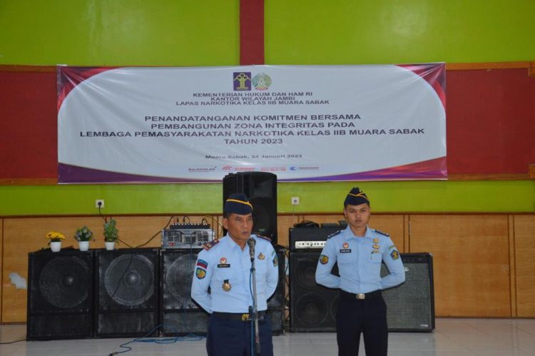 Lapas Narkotika Muara Sabak melaksanakan Pencanangan Zona Integritas (ZI) dan Penandatanganan Komitmen Bersama Mempertahankan WBK Menuju WBBM