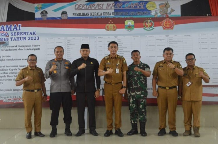 Pj Bupati Muaro Jambi Hadiri Deklarasi Damai Pilkades Serentak Tahun 2023
