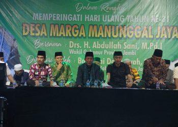 Pj Bupati Muaro Jambi Hadiri Acara Ulang Tahun Desa Marga Manunggal Jaya