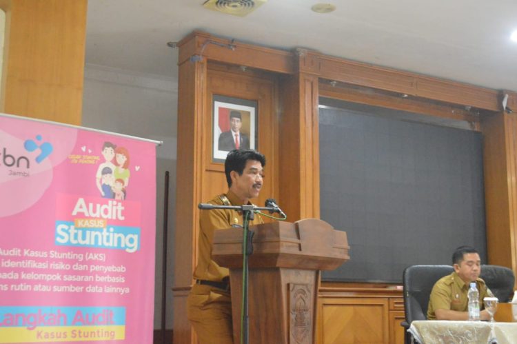 Pj Bupati Raden Najmi Hadiri Rakor Intervensi Serentak Pencegahan Stunting Kab. Muaro Jambi