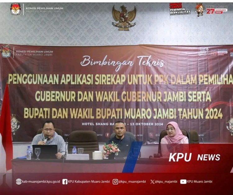 KPU Muaro Jambi Adakan Bimtek Penggunaan Aplikasi Sirekap