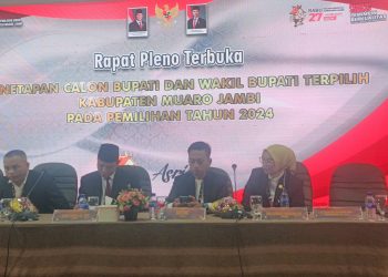 Bupati dan Wakil Bupati 2025-2030 Ditetapkan KPU Muaro Jambi
