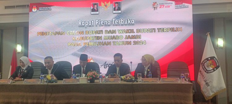 Bupati dan Wakil Bupati 2025-2030 Ditetapkan KPU Muaro Jambi